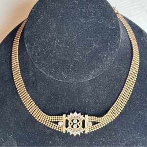 🌼VTG Express Mesh Rhinestone Choker Necklace